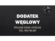 Dodatek węglowy, wzór pisma, tel. 504-746-203. Biuro pi...